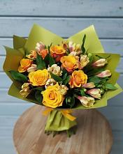 Букет цветов из:  Альстромерии и Розы в Щекино