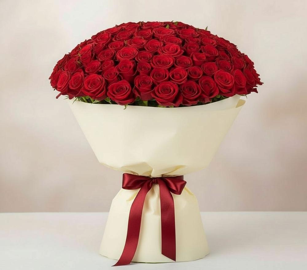 Букет 101 Красная роза Милано в Щекино