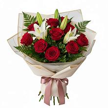 Букет цветов из:  Лилии и Розы в Щекино