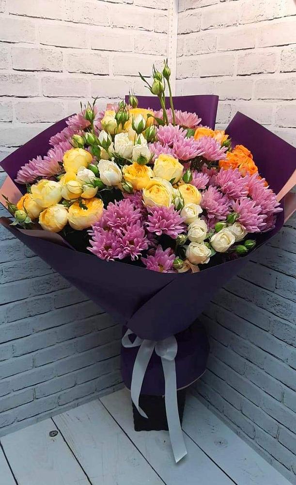 Букет цветов из: Хризантемы и Розы в Щекино