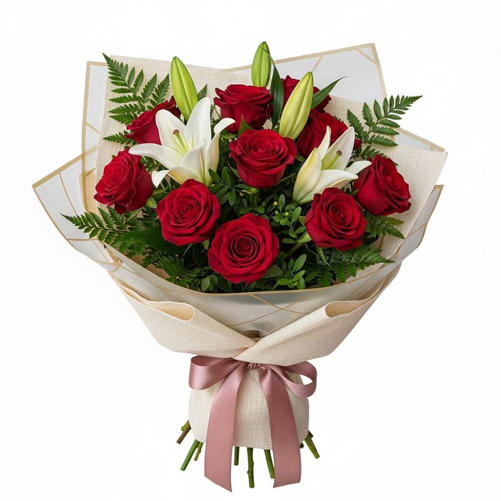 Букет цветов из: Лилии и Розы в Щекино