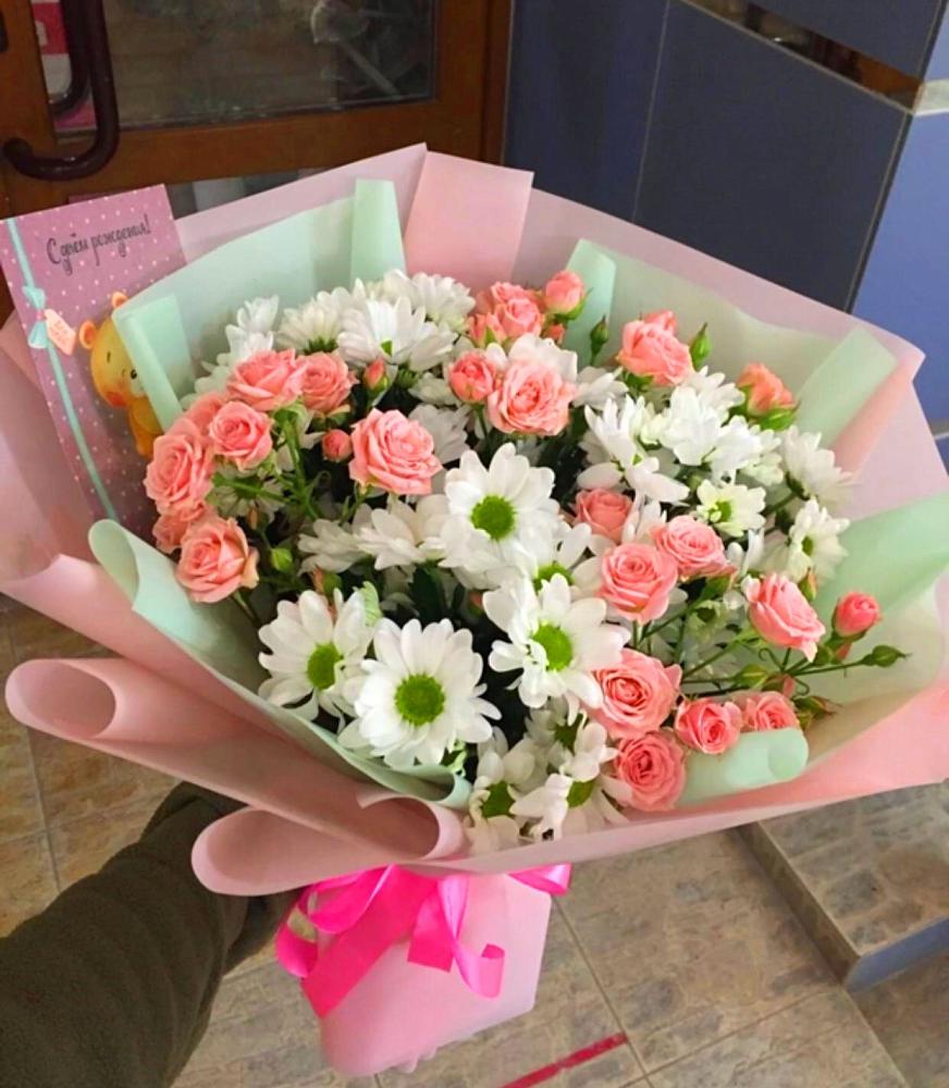 Букет цветов из: Розы и Хризантемы в Щекино