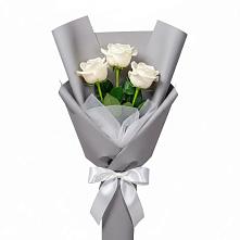 Букет 3 белые розы в Щекино