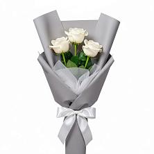 Букет 3 белые розы в Щекино