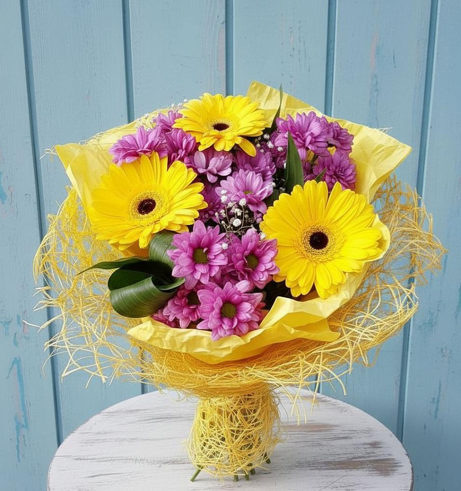 Букет цветов из: Хризантемы и Герберы в Щекино