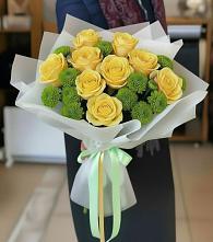 Букет цветов из:  Хризантемы и Розы в Щекино
