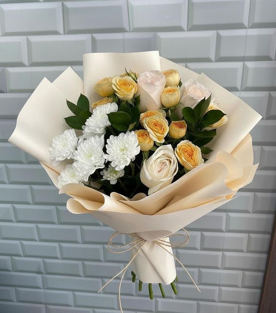 Букет цветов из: Розы и Хризантемы в Щекино