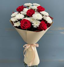 Букет цветов из:  Розы и Хризантемы #REPLACE_PRED# Щекино