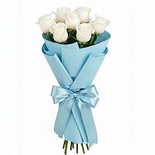 Букет 7 белых роз Проуд в Щекино