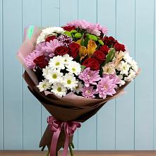 Букет цветов из:  Розы, Хризантемы и Альстромерии #REPLACE_PRED# Щекино