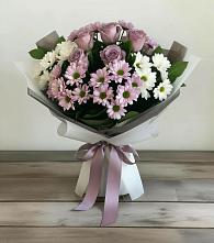Букет цветов из:  Хризантемы и Розы #REPLACE_PRED# Щекино
