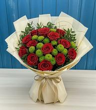 Букет цветов из:  Розы и Хризантемы #REPLACE_PRED# Щекино