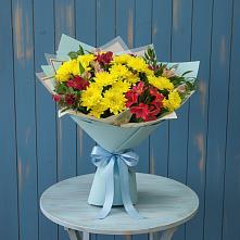Букет цветов из:  Альстромерии и Хризантемы #REPLACE_PRED# Щекино