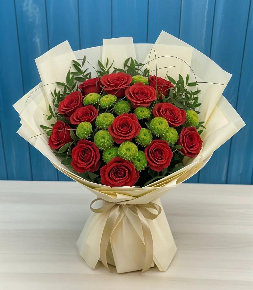 Букет цветов из: Розы и Хризантемы в Щекино